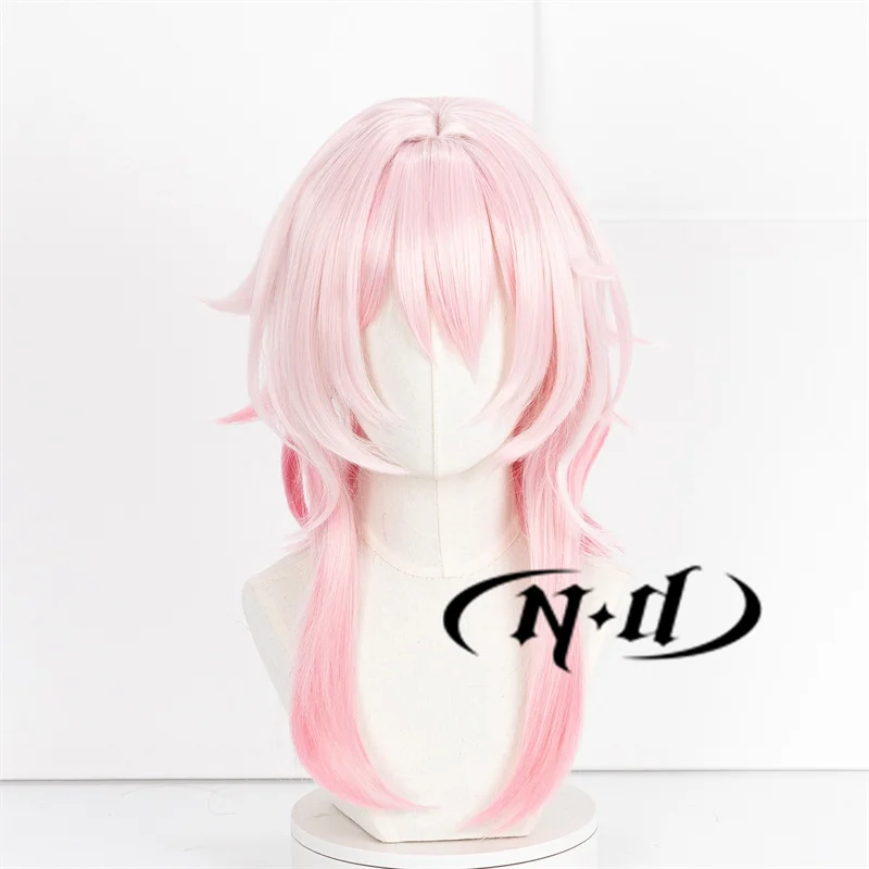 ND 7 مارس تأثيري الباروكات هونكاي ستار السكك الحديدية تأثيري شعر مستعار الوردي ل كوميك كون كوزر زي لعبة حفلة مقاومة للحرارة الاصطناعية