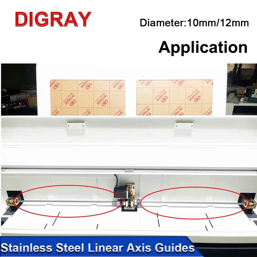 DIGRAY Stainless Steel Connecting Drive Rod Diameter 10mm/12mm Machine Tool Linear Axis Guide Optical Axis Guide Rail