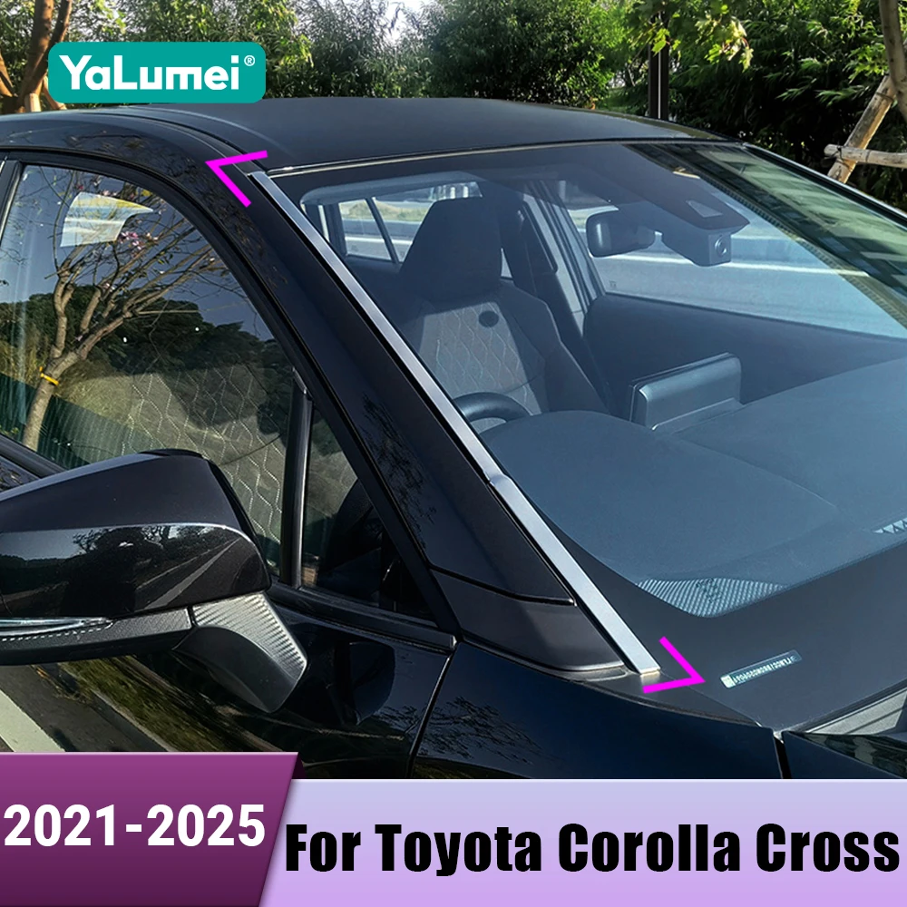 Auto Front Äußere Windschutzscheibe Fenster EINE Säule Stahl Trim Zubehör Für Toyota Corolla Kreuz XG10 2021 2022 2023 2024 2025 Hybrid
