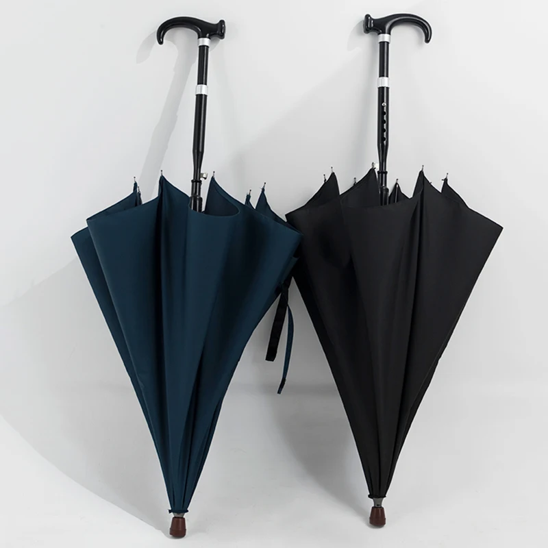 

New Crutches Umbrella Rain Men Business Cane Handle Luxury Long Umbrella Windproof Strong Quick-drying Outdoor Parasol Umbrella