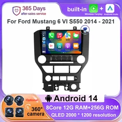 Android 14 9'' Car Radio For Ford Mustang 6 VI S550 2014 - 2021 Auto Carplay Multimedia Vedio player Navigation GPS 4G WIFI GPS