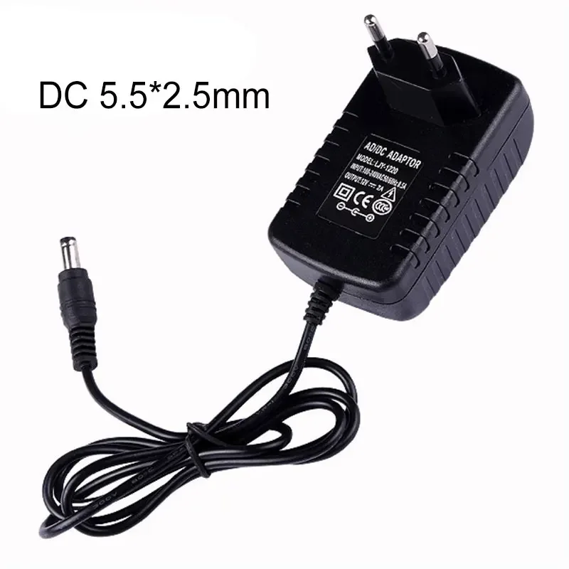 DC12V Universal Power Transformer AC 100-240V 5.5mm x 2.1-2.5mm Converter Charger Adapter EU US 1A 2A 3A For LED Lighting Plug