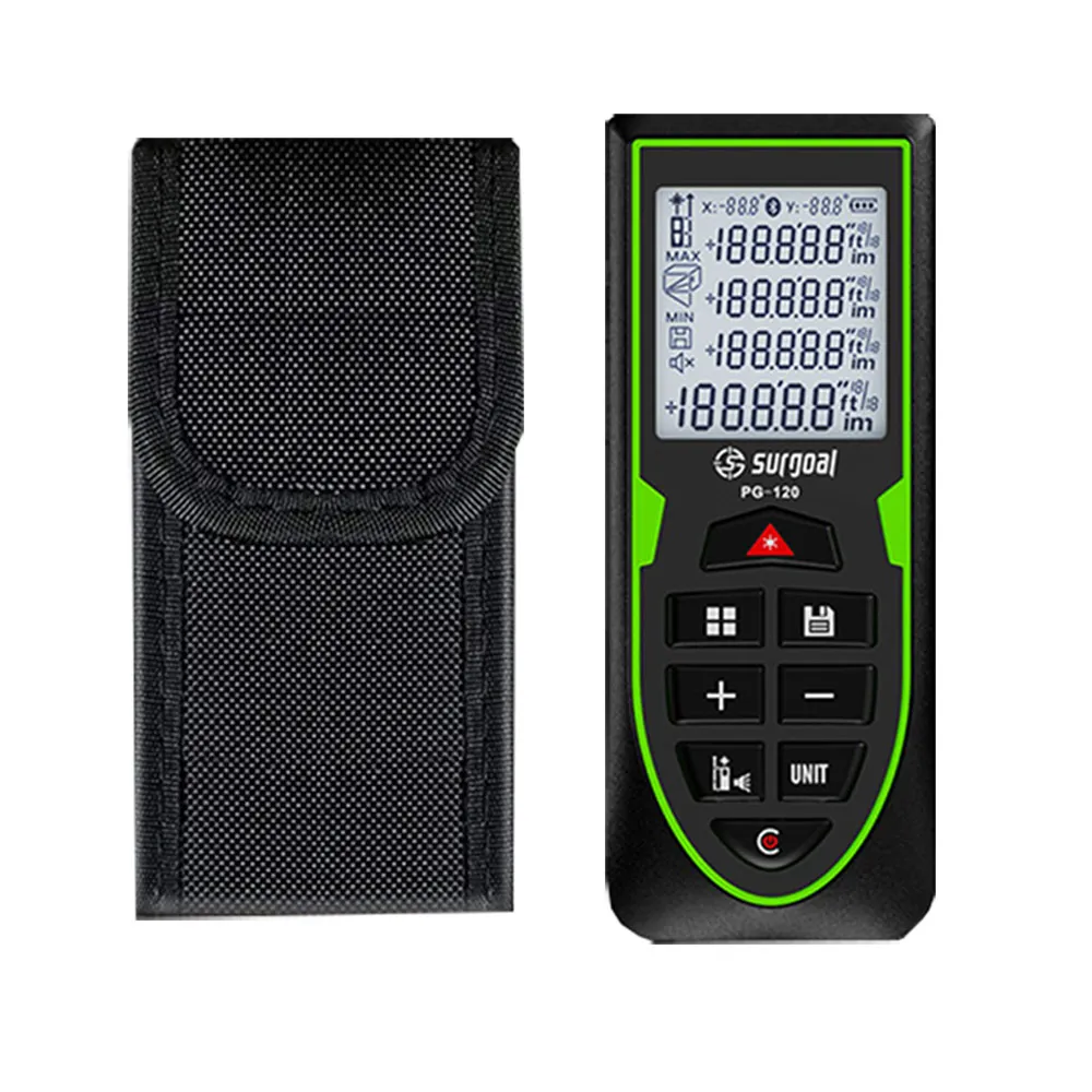 SG SURGOAL 120m Green Laser Rangefinder with Digital Level Rechargeable Laser Distance Meter Tape