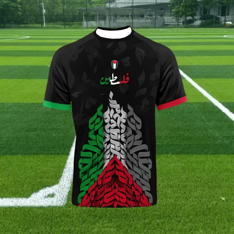 

2025-26 Summer Arabic Football Jersey 3D Printing Breathable and Comfortable Outdoor Sports Men's Short-sleeved Casual T-shirt