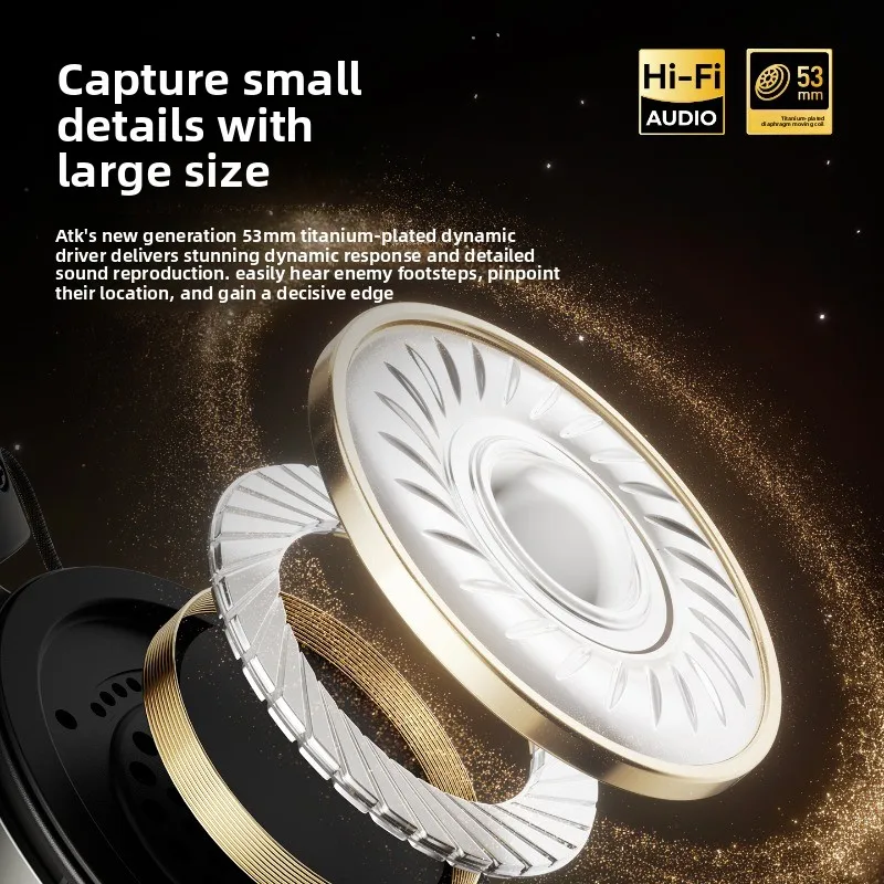 ATK N9 Pro Ultra سماعات رأس لاسلكية بأربعة أوضاع مثبتة على الرأس وميكروفون لإلغاء الضوضاء وكمون منخفض سماعات رأس للألعاب