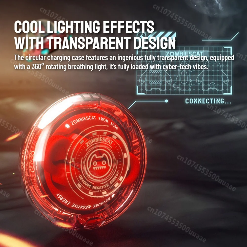 Zombiescat B3 OWS Clip per l'orecchio Auricolari Bluetooth Design trasparente Cuffie wireless HiFi Stereo TWS Auricolari wireless con microfono