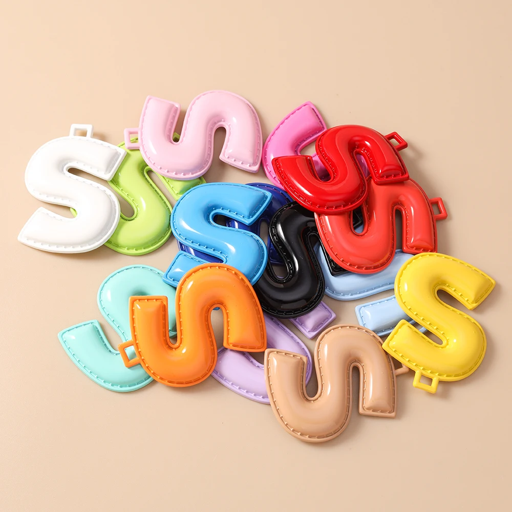 Tusember 5 Stück 40mm Niedliche Metall-Emaille A-Z Alphabet Buchstaben Charms Anhänger für Schmuckherstellung Ohrringe Halsketten DIY Bastelarbeiten – Detail 24