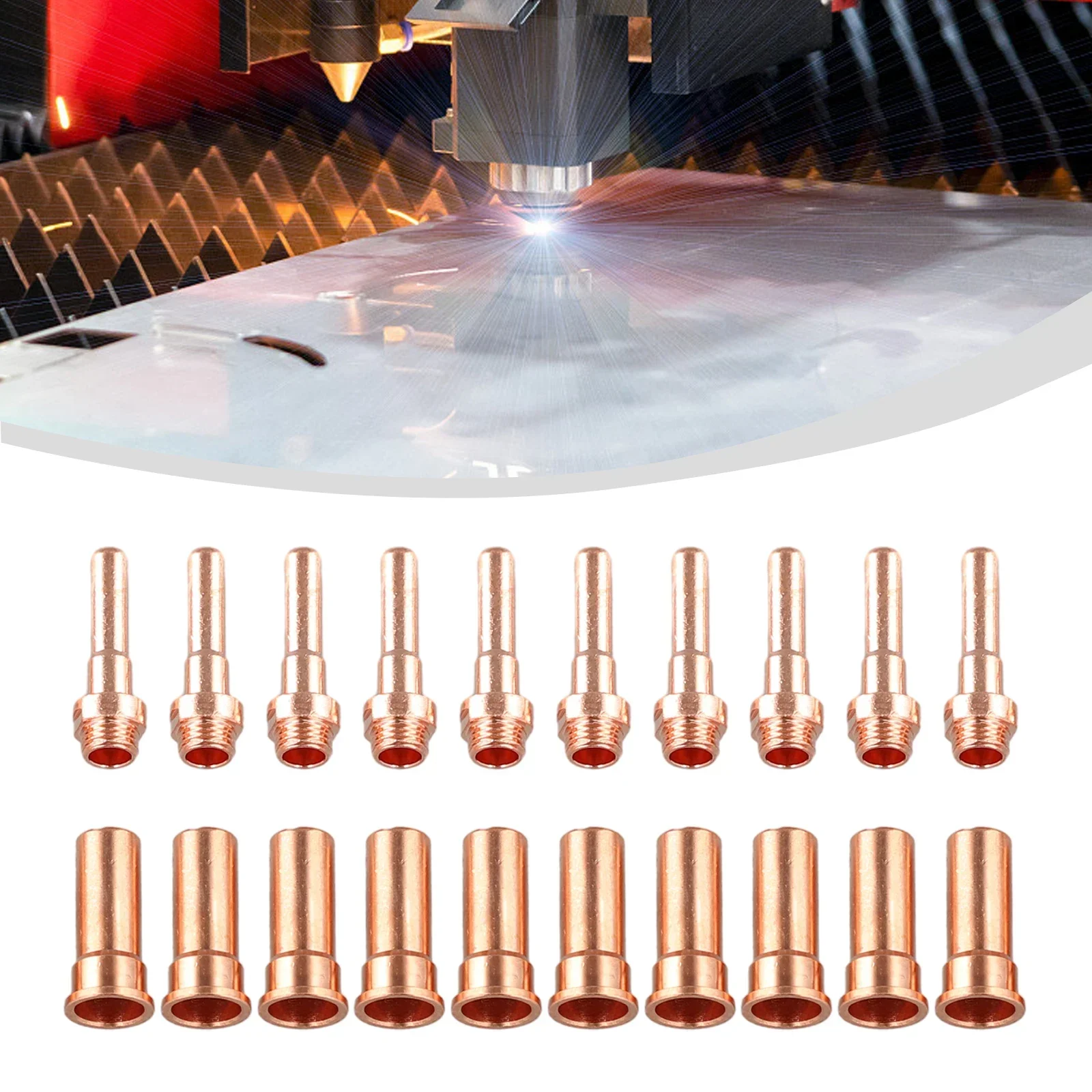 

Electrode & Nozzle Tip Kit for For cebora CP70 Plasma Cutter Includes 10 Electrodes and 10 Nozzles Total of 20 Pieces