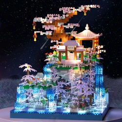 Building blocks Tree House Diamond Building Garden Waterfall Light Diy brick cherry blossom toys Children adult gifts