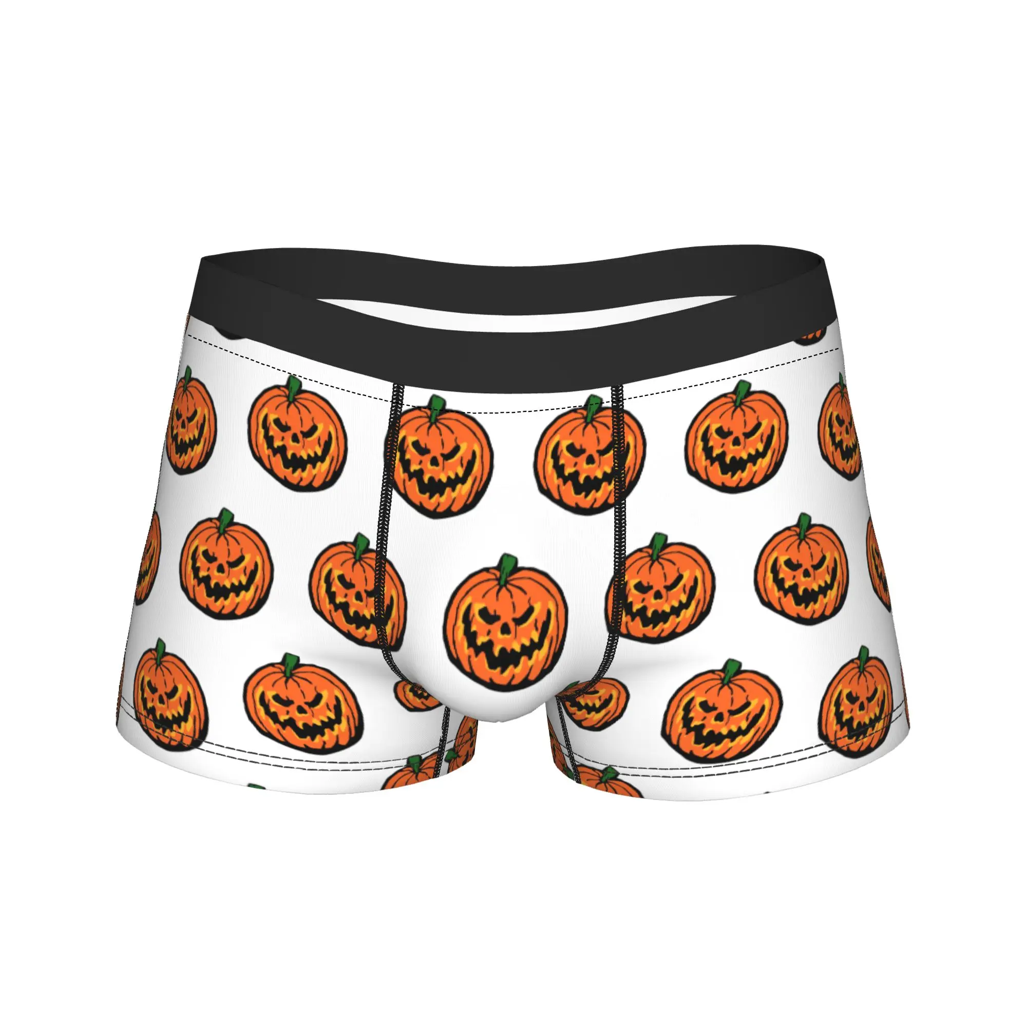 Pumpkin Head Boxershorts  3D Pouch Underwear Trenky Printed Boxer Brief Comfortable Men Panties Large Size