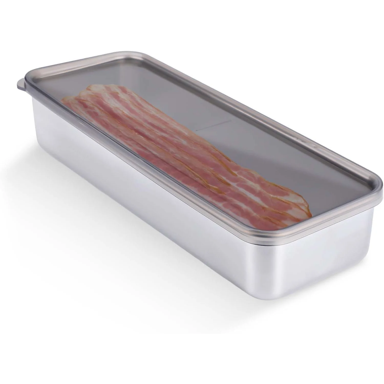 Bacon  for Fridge, Stainless Steel Airtight  Meat Box Cheese  for Freezer Food Containers with  Kitchen Refrigerator Organizers