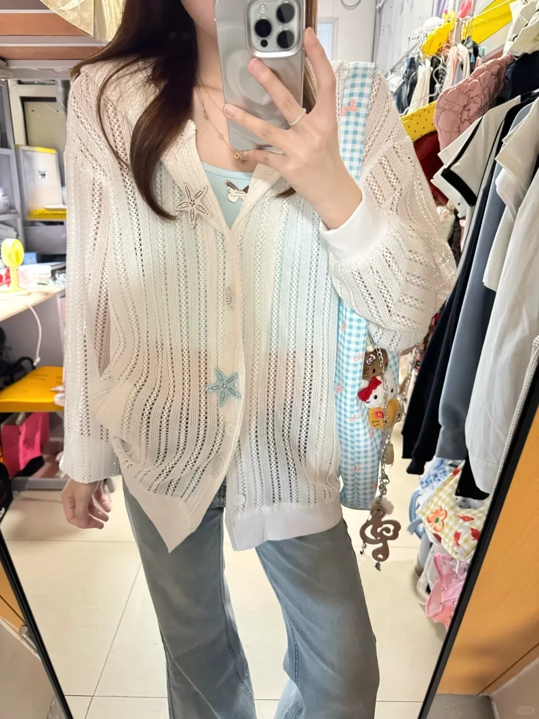 

White Hollow Out Sunscreen Knitted Cardigan Women Casual Thin Long Sleeve Hooded Knitwear Spring Summer Loose Outerwear