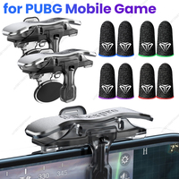 X8 Mobile Game Trigger For PUBG Phone Gaming 6 Finger Trigger Sensitive Shoot + 2pcs S02 Finger Cots Cover Finger Sleeve