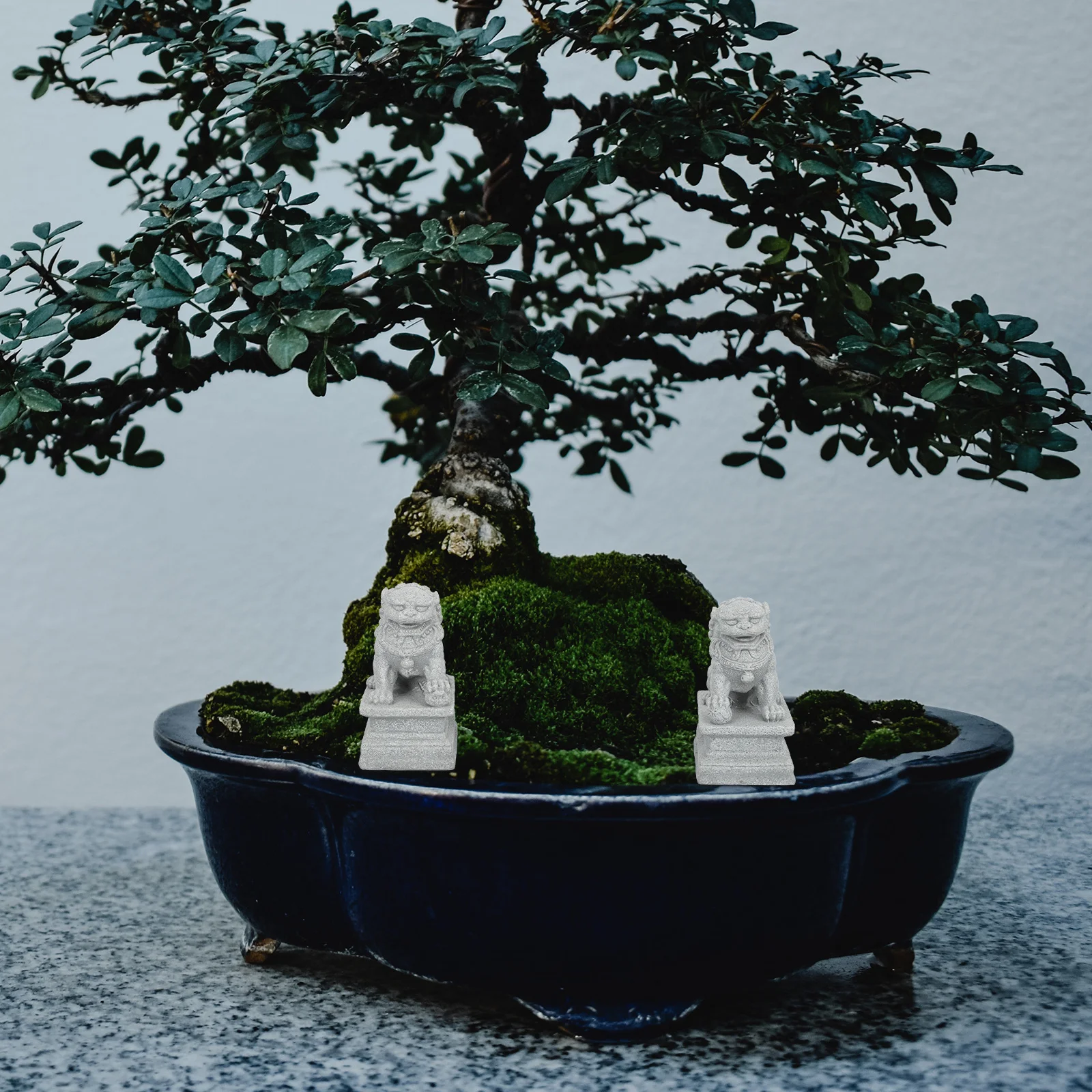 

North Lion Figurines Sandstone Mini Guardian Lions For Bonsai Plant Pot Decor Chinese Style Garden Ornament Feng Shui