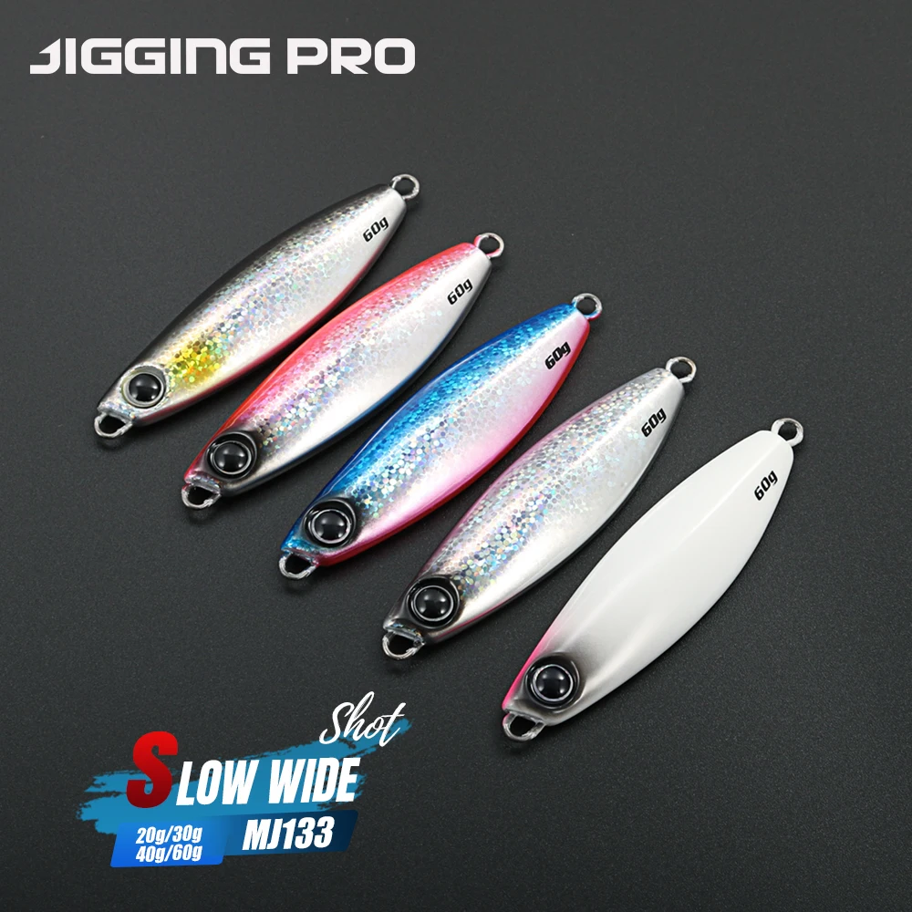 Jigging pro gabarito de passo lento 20g 30g 40g 60g metal gabarito colher isca de água salgada iscas de pesca artificiais robalo
