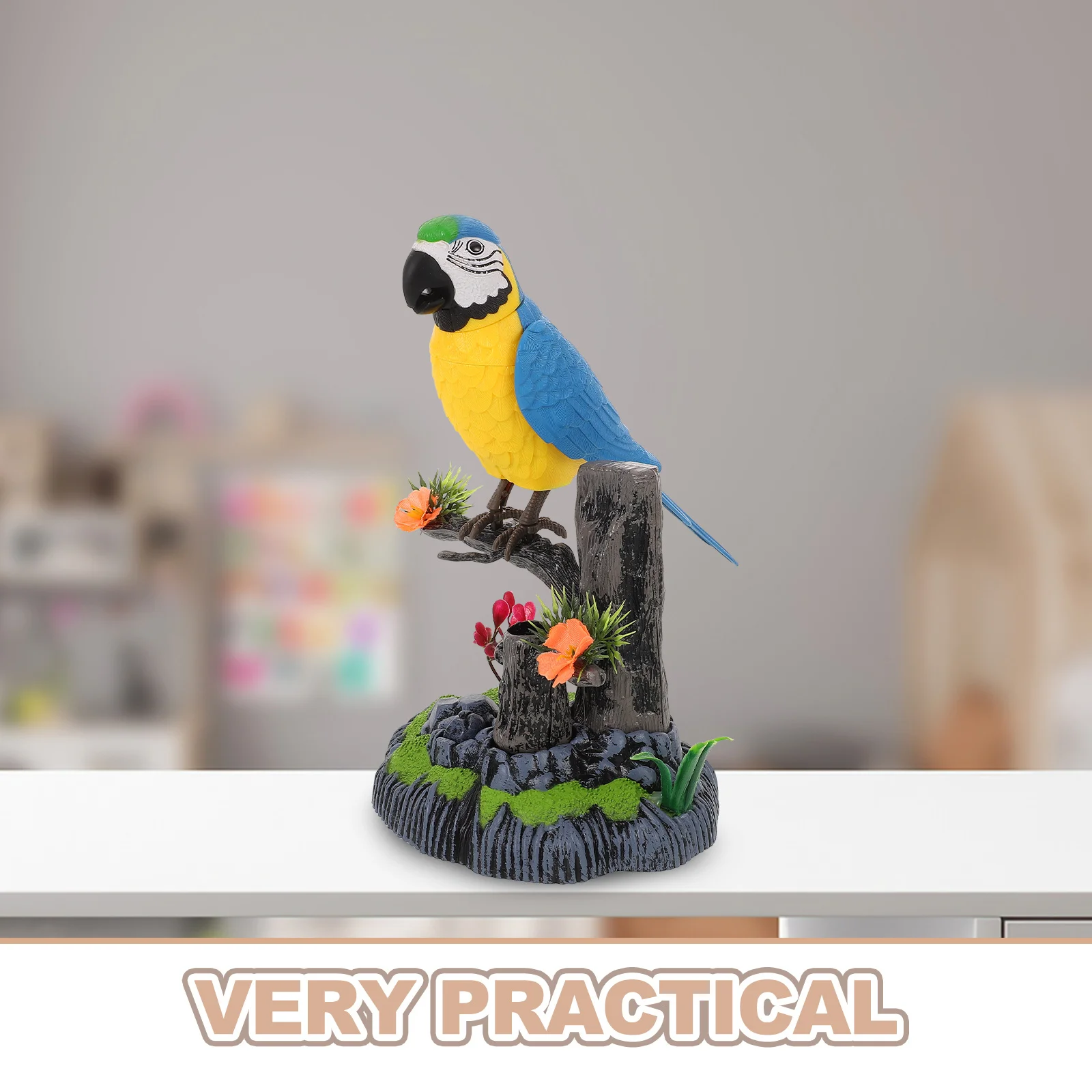 Interaktiver elektrischer Vogel-Bewegungssensor, zwitschernde Papageien, Simulation, Tier, Kinder, Spielzeit, drinnen und draußen, Familienspaß, sicher, langlebig