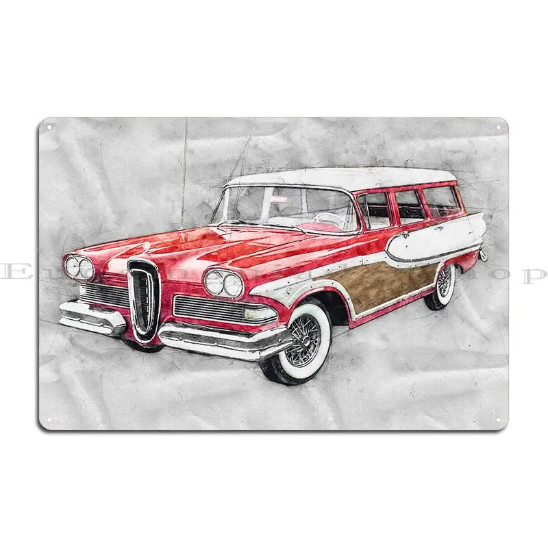 1958 Edsel Bermuda Metal Plaque Poster Wall Club Bar Garage Cinema Customized Tin Sign Poster