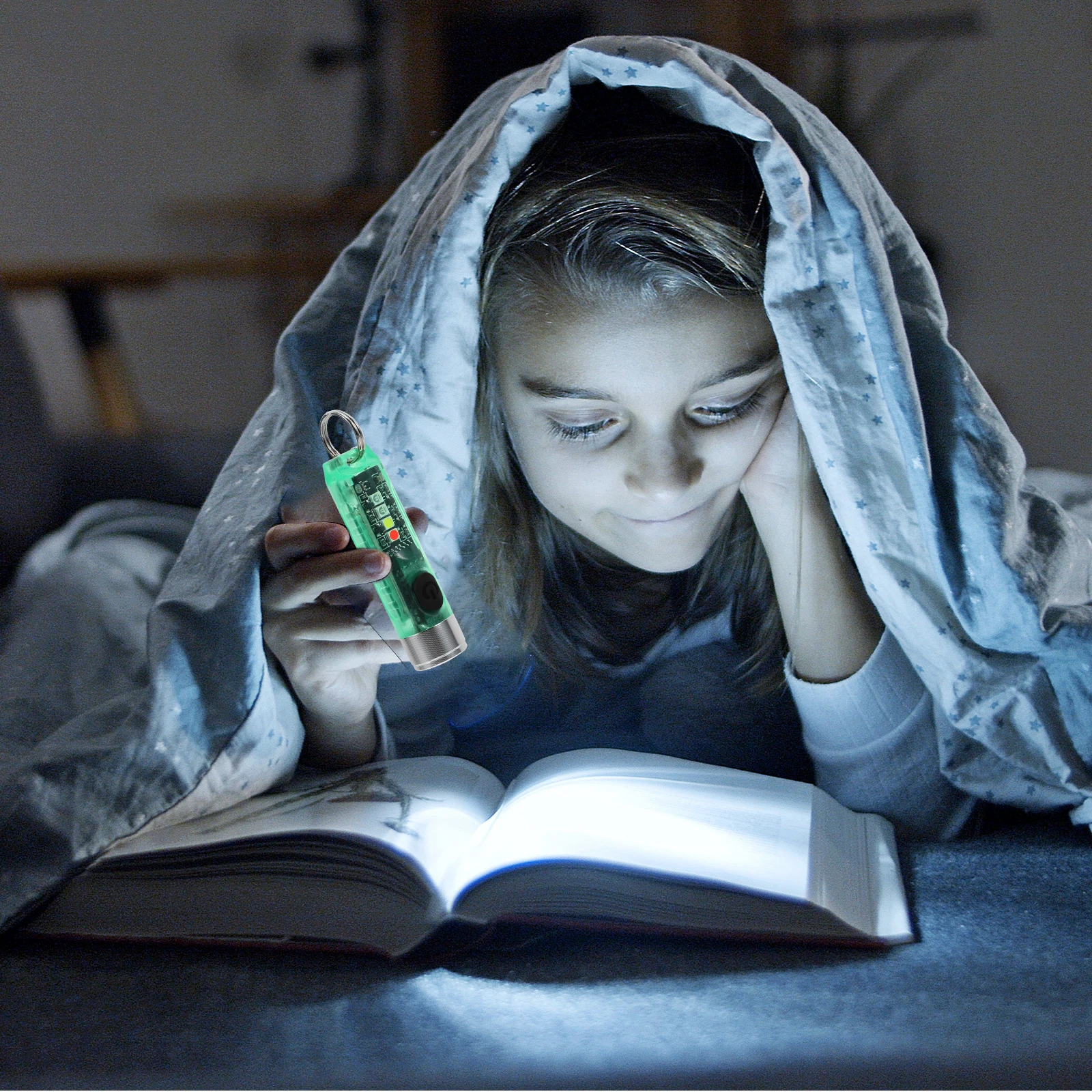 Outdoor Flashlight Mini Rechargeable LED H held Base Compact Pocket Size s Green Multi Use Camping Hiking