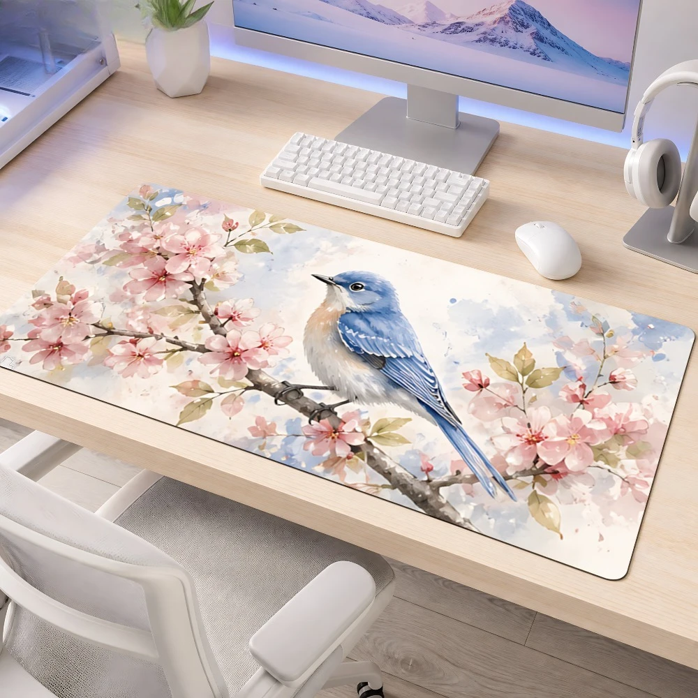 Desk Setup Simple - Tapis de souris à motif d'oiseau