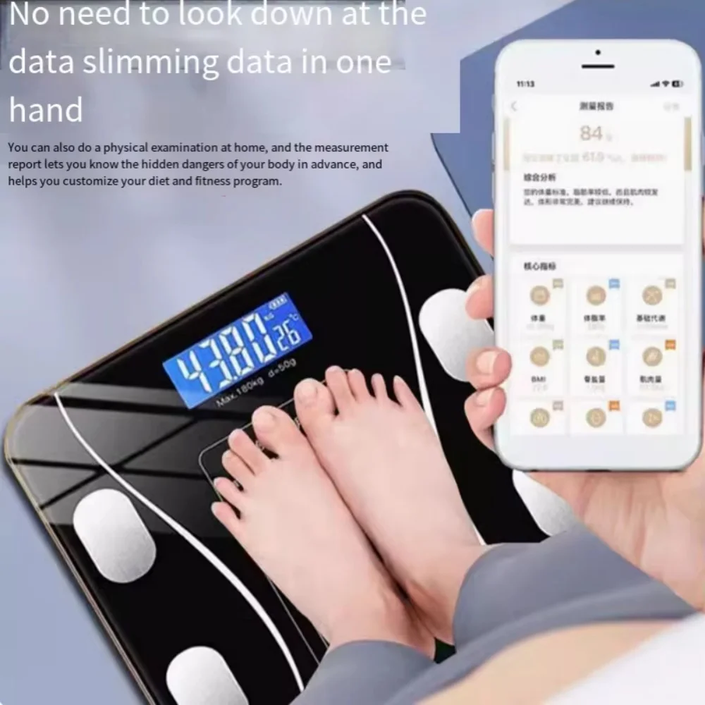 Weight Scale Electronic Scale Body Fat Scale Smart Home Charging Model Fat Measurement Small Bluetooth Connection APP