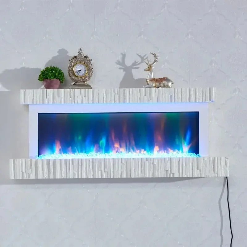 3D simulation electronic fireplace heart wall hanging multi-color flame core crystal stone electric fireplace household