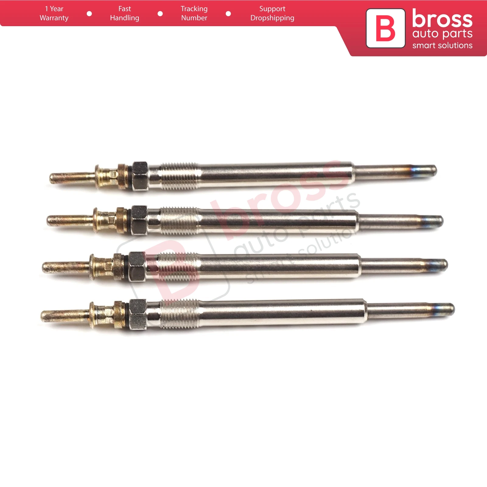 Bross Auto Parts BGP39-1 4 Pcs Heater Glow Plugs GX133, 0 100 226 370, GN025 for BMW E38 740d Fast Shipment Ship From Turkey