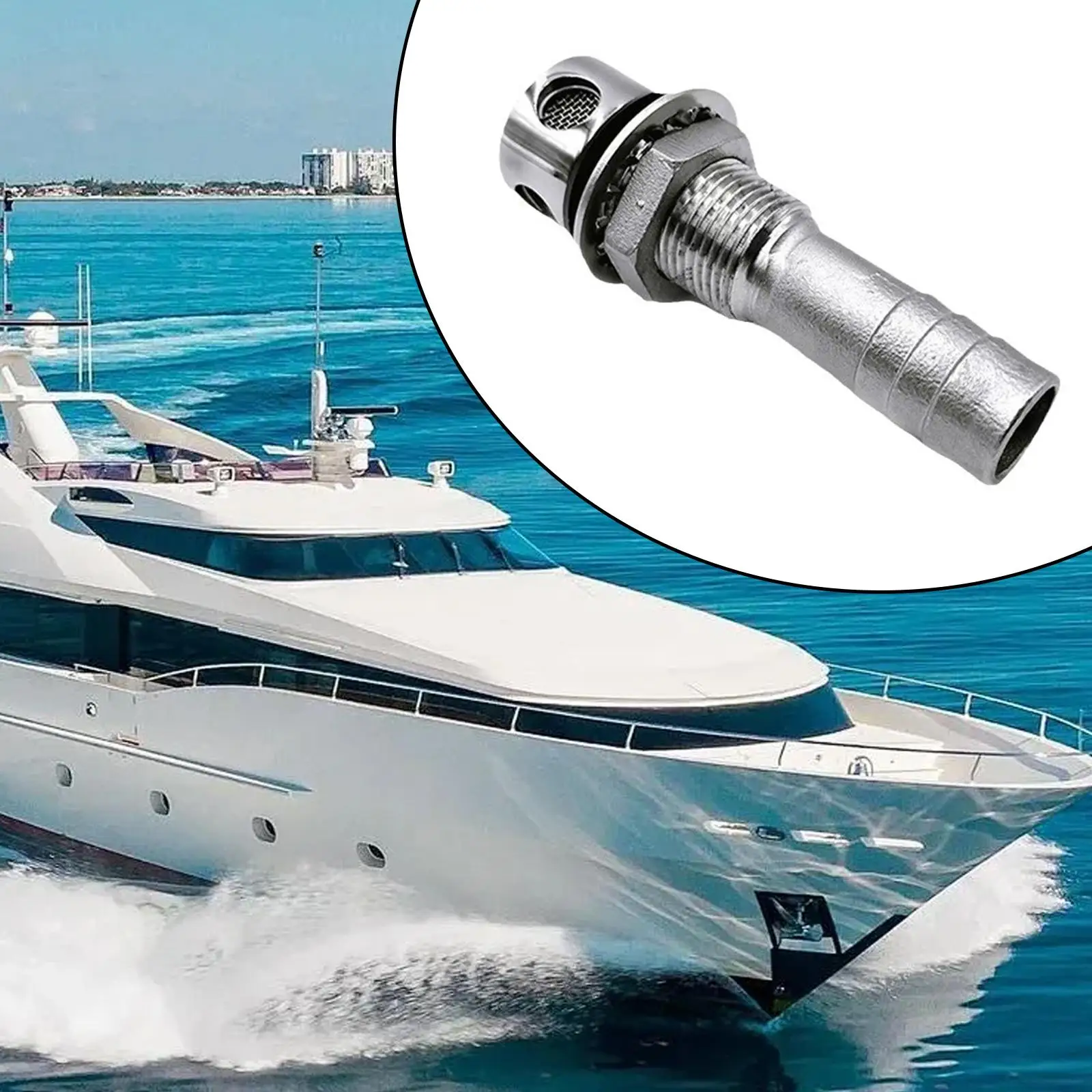 

Аппаратный фитинг для вентиляции морского топливного бака, серебристый аксессуар для лодки из нержавеющей стали, морская вентиляционная крышка, запасные части для яхты, простая установка