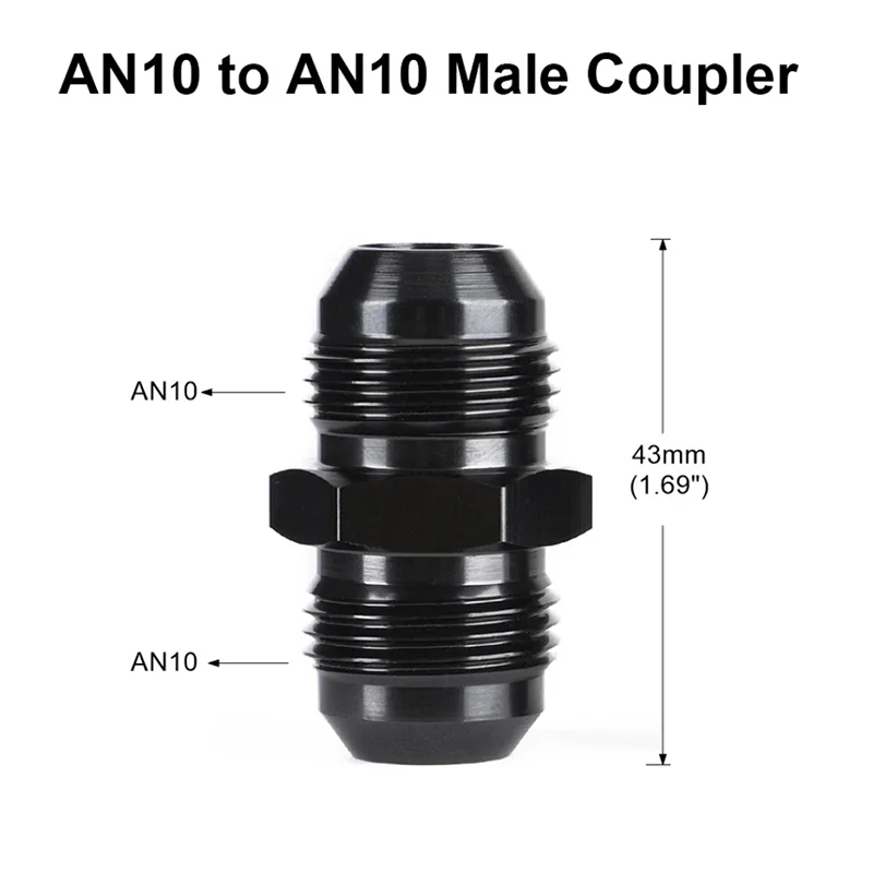 Fuel Hose End Adapter Joint  AN6 AN8 AN10 AN12 With The Same Model On Both Ends Threaded Oil Pipe Double Outer Thread Adapter