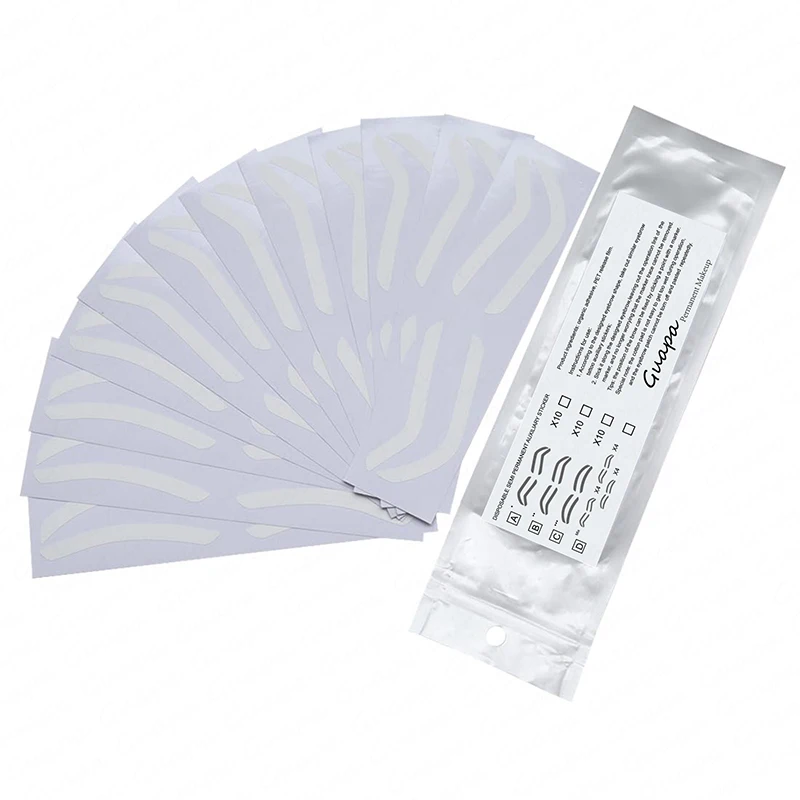 10/12 Paren Wegwerp Wenkbrauw Ontwerp Stencil Wenkbrauw Tint Airbrush Hulpsticker Voor Wenkbrauwen Vormgeven Met Wenkbrauwen Optie