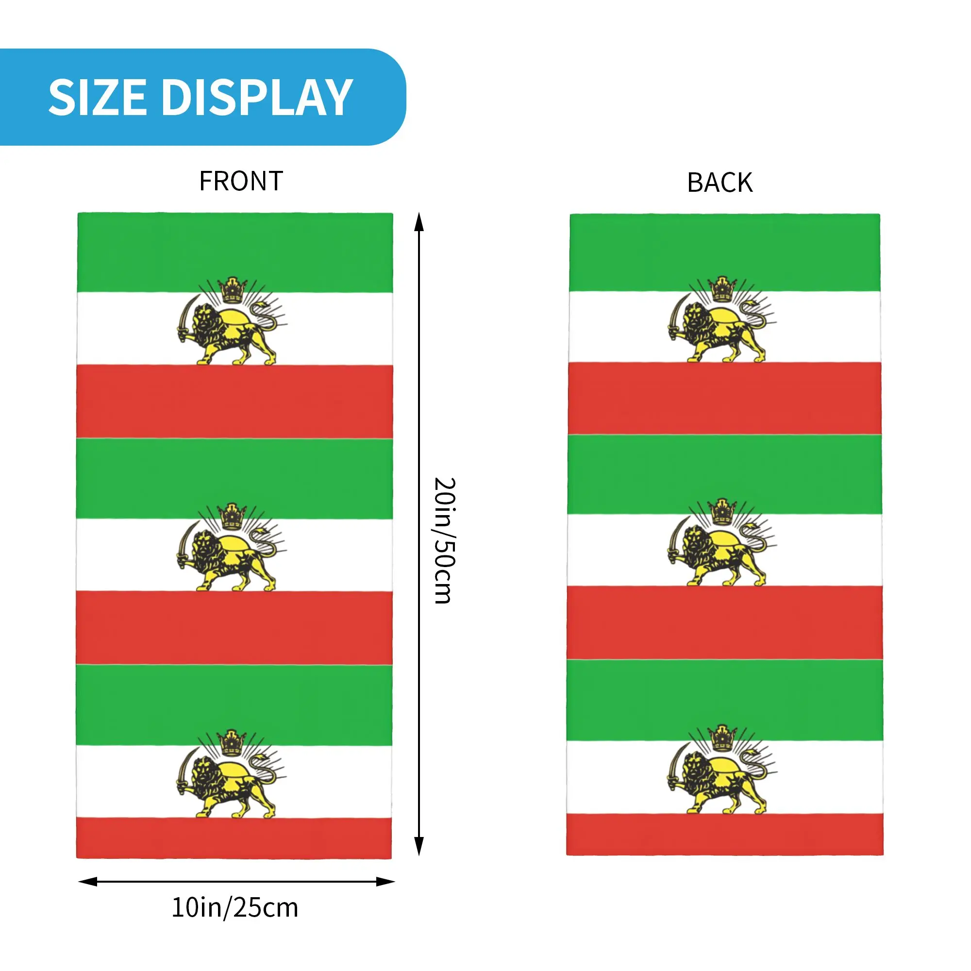 Flag of Persia  Iran Pahlavi Balaclava  Hiking Camping Tactical Mask Male Cool Anti-UV Bicycle Mask Neck Cover Scarves