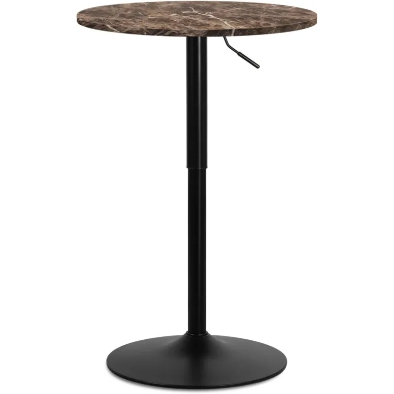 Round Cocktail Bar Table with Metal Base, 23.5