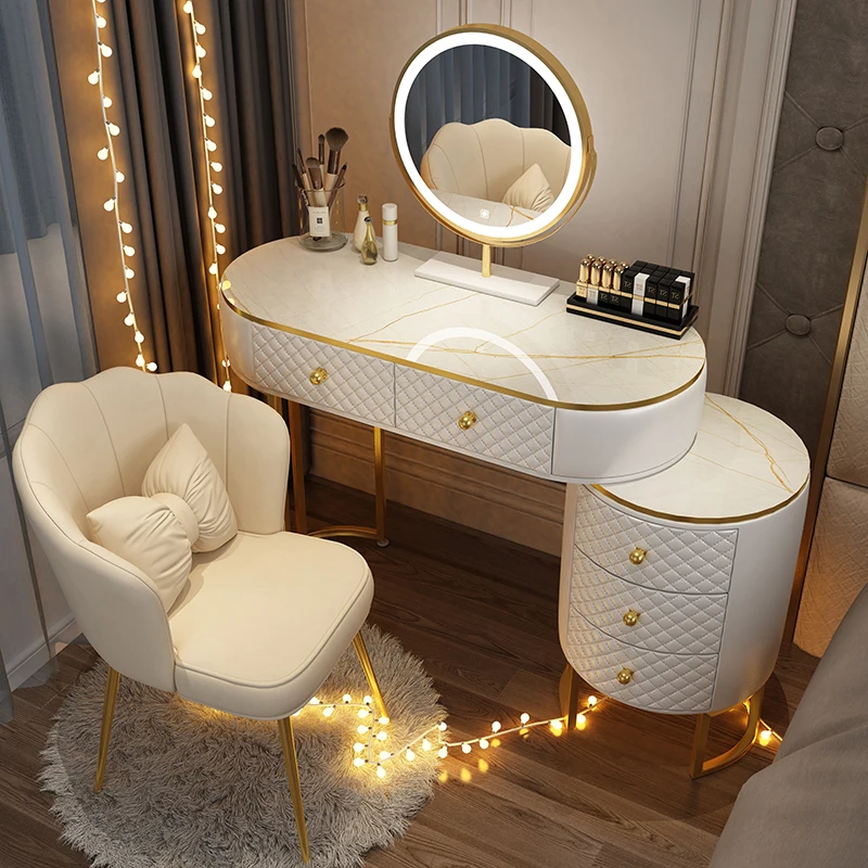 

Nordic Modern Vanity Table Girls Dresser Drawers Salon Vanity Table Luxury Storage Tocador De Maquillaje Bedroom Furniture