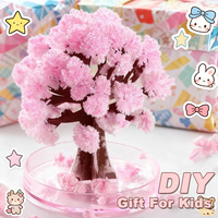 DIY Artificial Crystal Growing Magic Sakura Paper Tree,Miniature Plant Ornament Decor,Novelty Science Toy, Gift for Boys & Girls