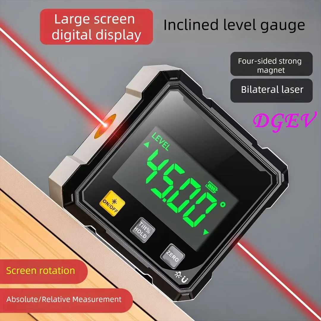 Magnetic Dual-Laser Inclinometer Digital Electronic Level Digital Angle Measuring Instrument Protractor Specially for Woodworkin