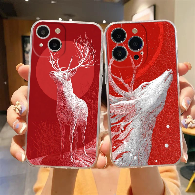 Phone Cases Red Deer - Мягкий прозрачный чехол из ТПУ для