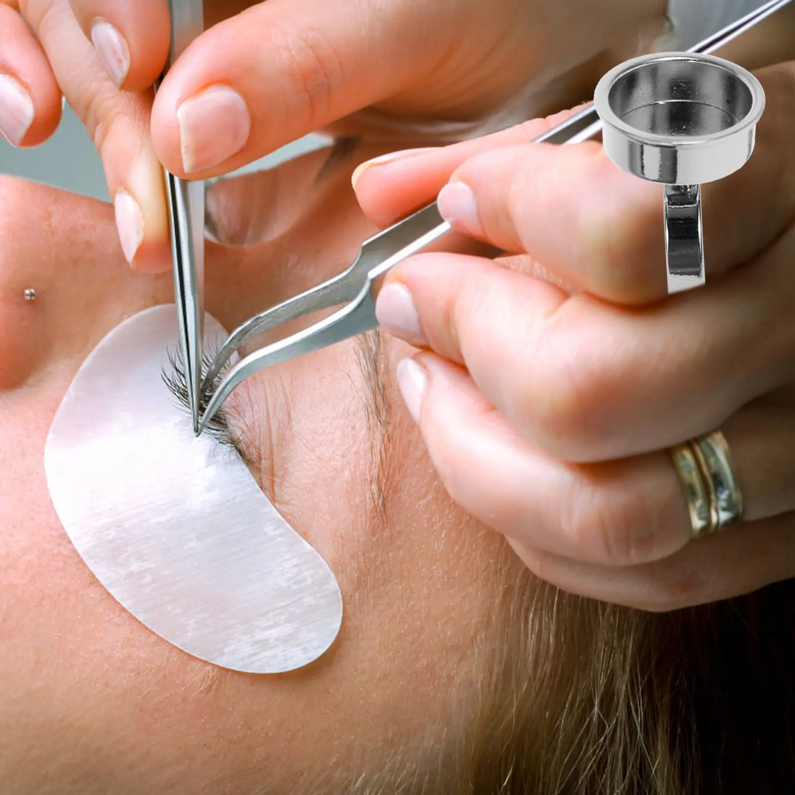 

5Pcs Ring Cup Set for Eyelash Extension Multi-Functional Lash Holder Ergonomic Design Lightweight Beauty Tool for Eyebrow and