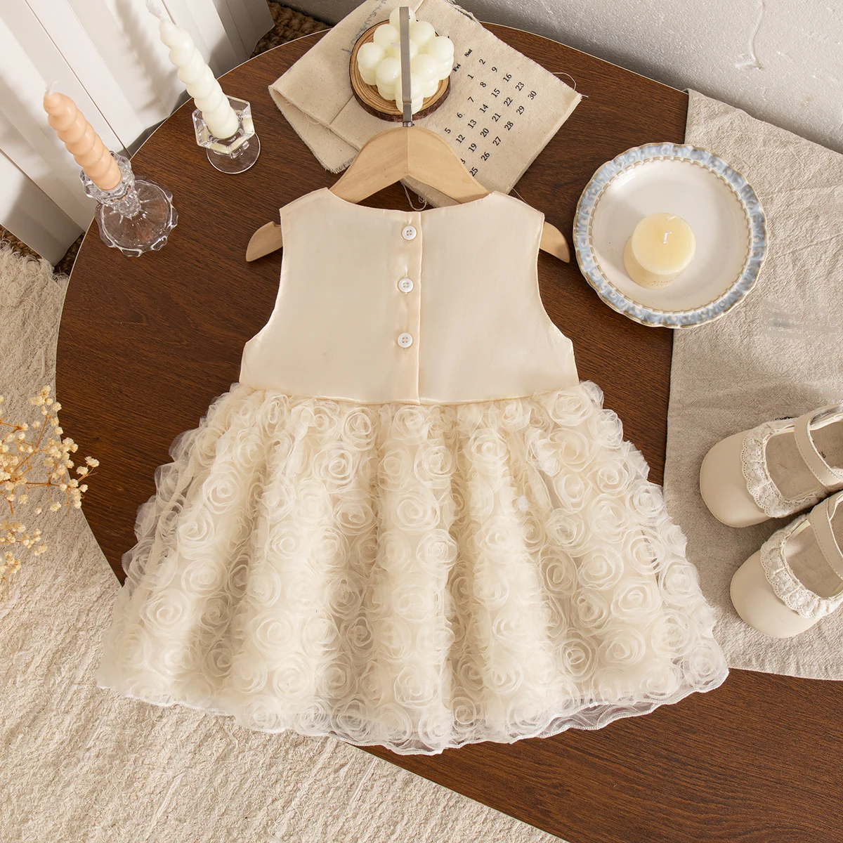 New Arrival Summer Toddler Girl Rose Dress Bow Sleeveless Princess Dress Elegant Party Outfit for 0-3Y Kids Girl