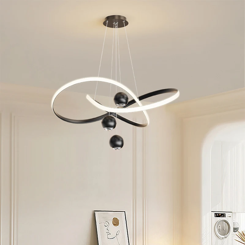 Modern LED Pendant Lights Modern Simple Fashion Restaurant Chandelier Nordic Creative Hanging Line Bar Living Room Lamp