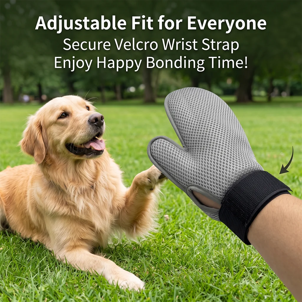 Pet Grooming Glove Dog Cat Hair Remover Gentle Deshedding Massage Mitt Pet Fur Cleaning Bath Comb for Long Short Fur Dogs Cats view 5