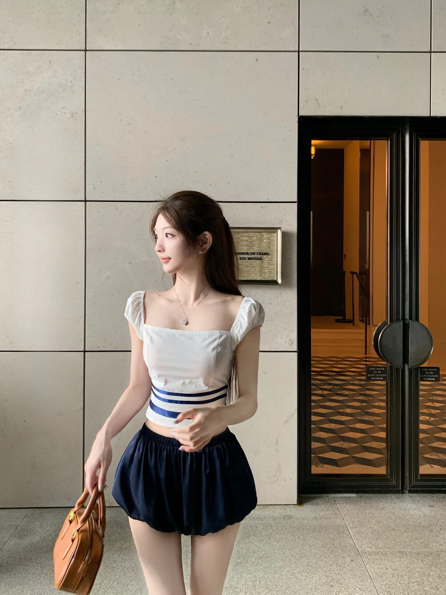 

Riseaauu Color Blo Square Collar Bubble Sve irt Women's Ele Slim Fit irt Long Sve ort Length Cool Sensation