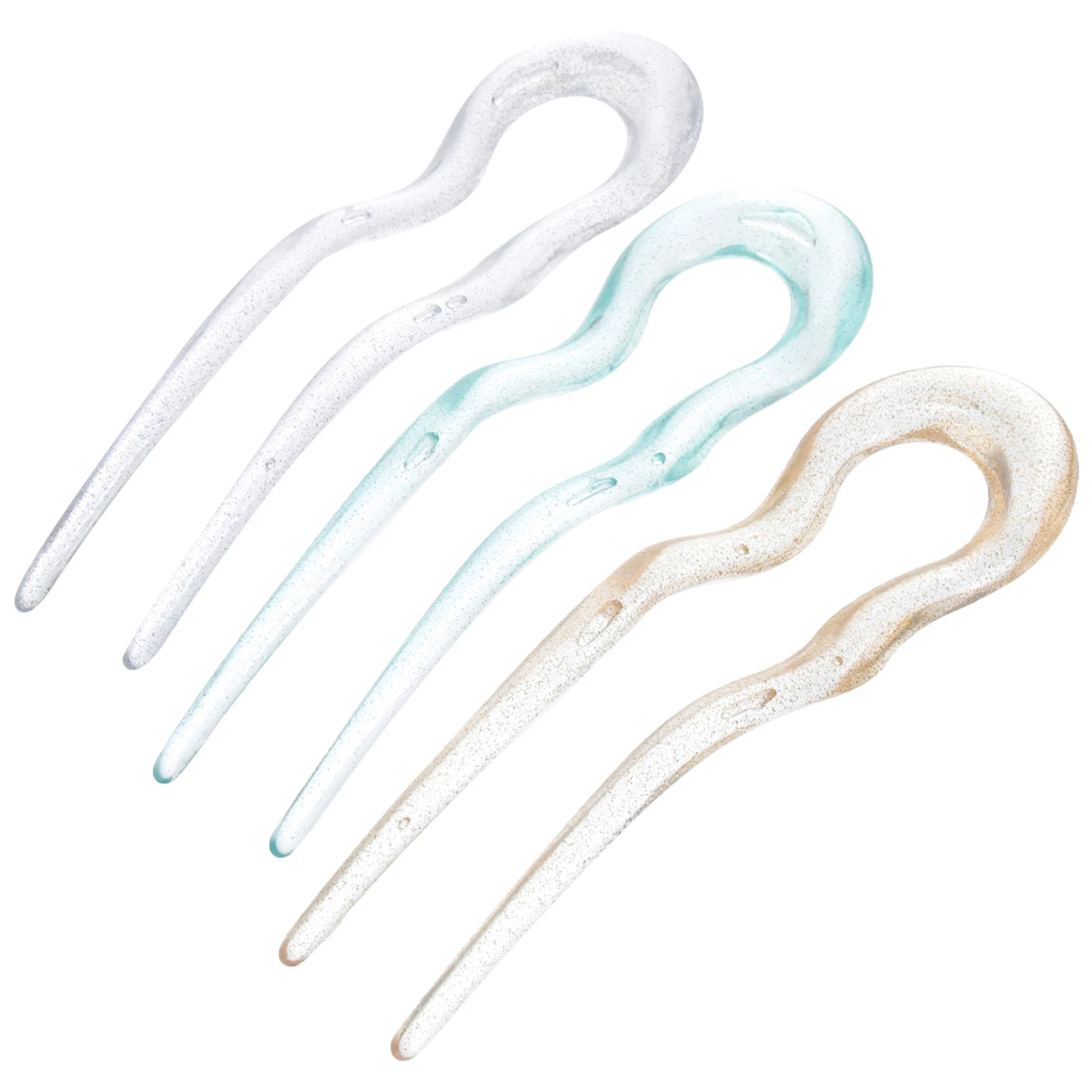 

3Pcs UShaped Vintage Hairpin French Pins Updo Accessories for Women Bun Plastic Clips Retro Hairsticks Hairpieces