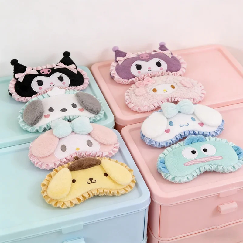 Antifaz de Hello Kitty, Antifaz de Dibujos Animados, Bonito Antifaz de Kuromi Melody Cinnamoroll, Antifaz para Dormir, Regalos para el Cuidado de los Ojos durante la Pausa del Almuerzo