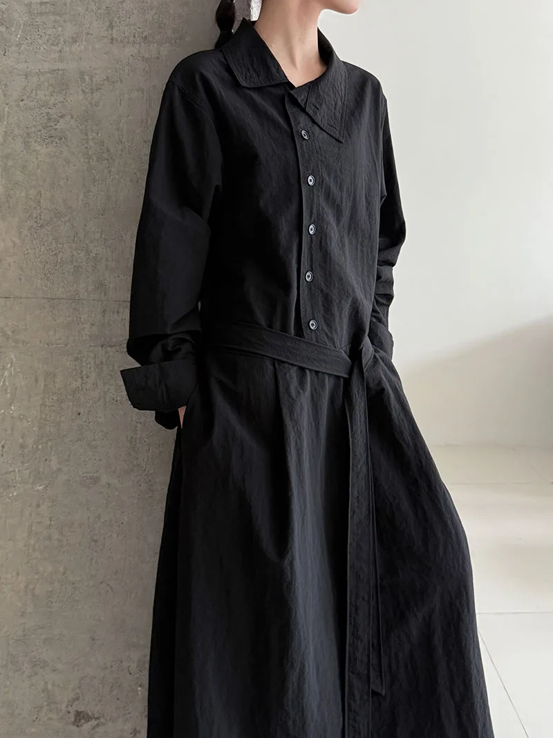 

Women Black Brief Irregular Big Size Trench New Stand Collar Long Sleeve Windbreaker Fashion Spring Autumn