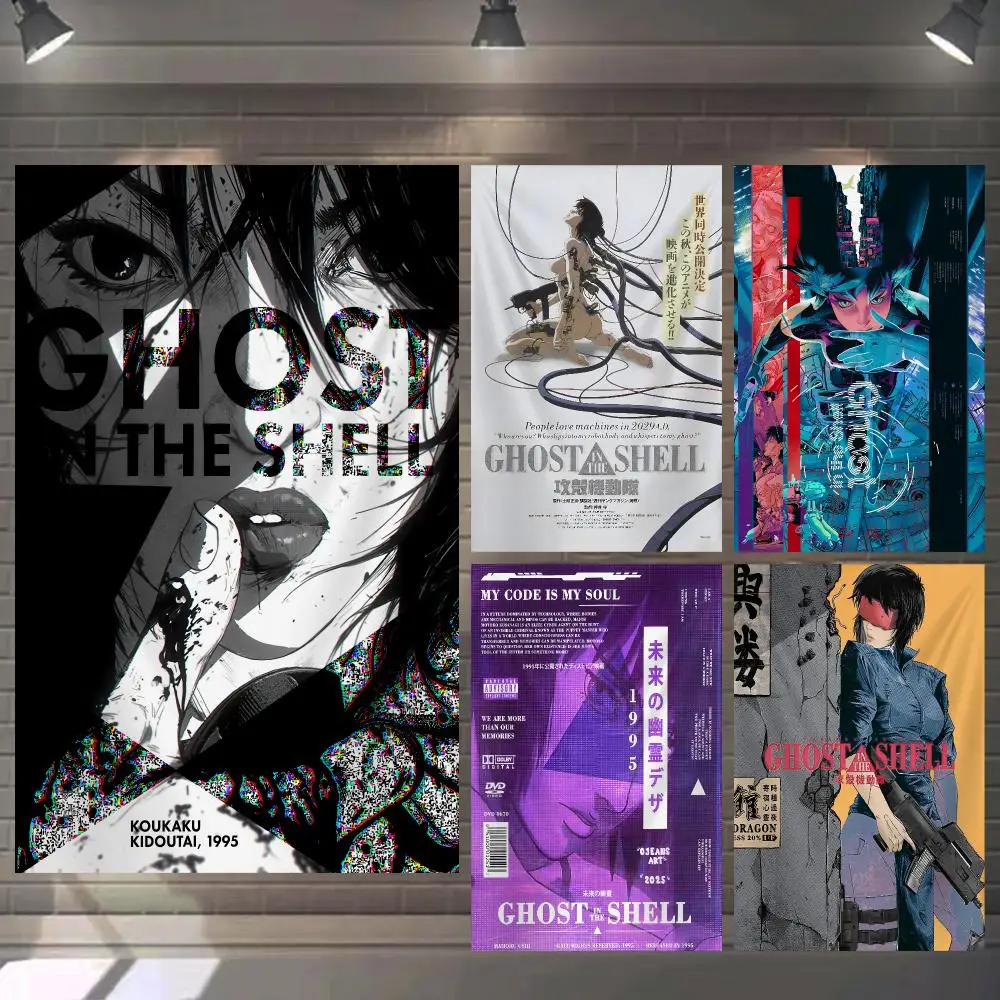 THE G-GHOST IN THE SHELL Tapestry Microfiber Background Art Decor For Bedroom Living Room Bar Garden Outdoor Festival Wall Deco