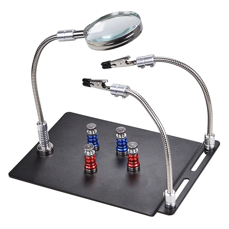 

Magnetic Magnifying Glass PCB Circuit Board Holder Flexible Arm Soldering Welding Station Soldering Iron Stand-ABRO