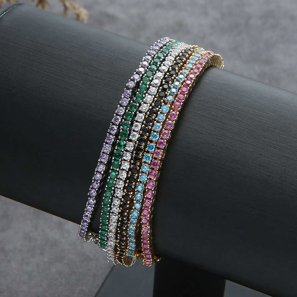 Luxurious AAA Zircon Elements Hemp Rope 2mm Crystal Bracelet White Gold-Color For WomenTedding Jewelry S0478