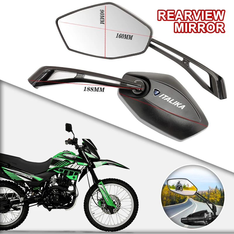 Accesorios de espejo retrovisor de motocicleta de gran angular ajustable para ITALIKA XS125 XS150 WS150 GS DS150 GTS175 WS175