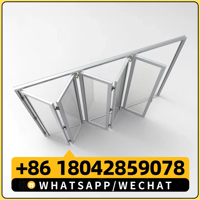 WANJIA Custom security bi-fold aluminum bifold patio doors