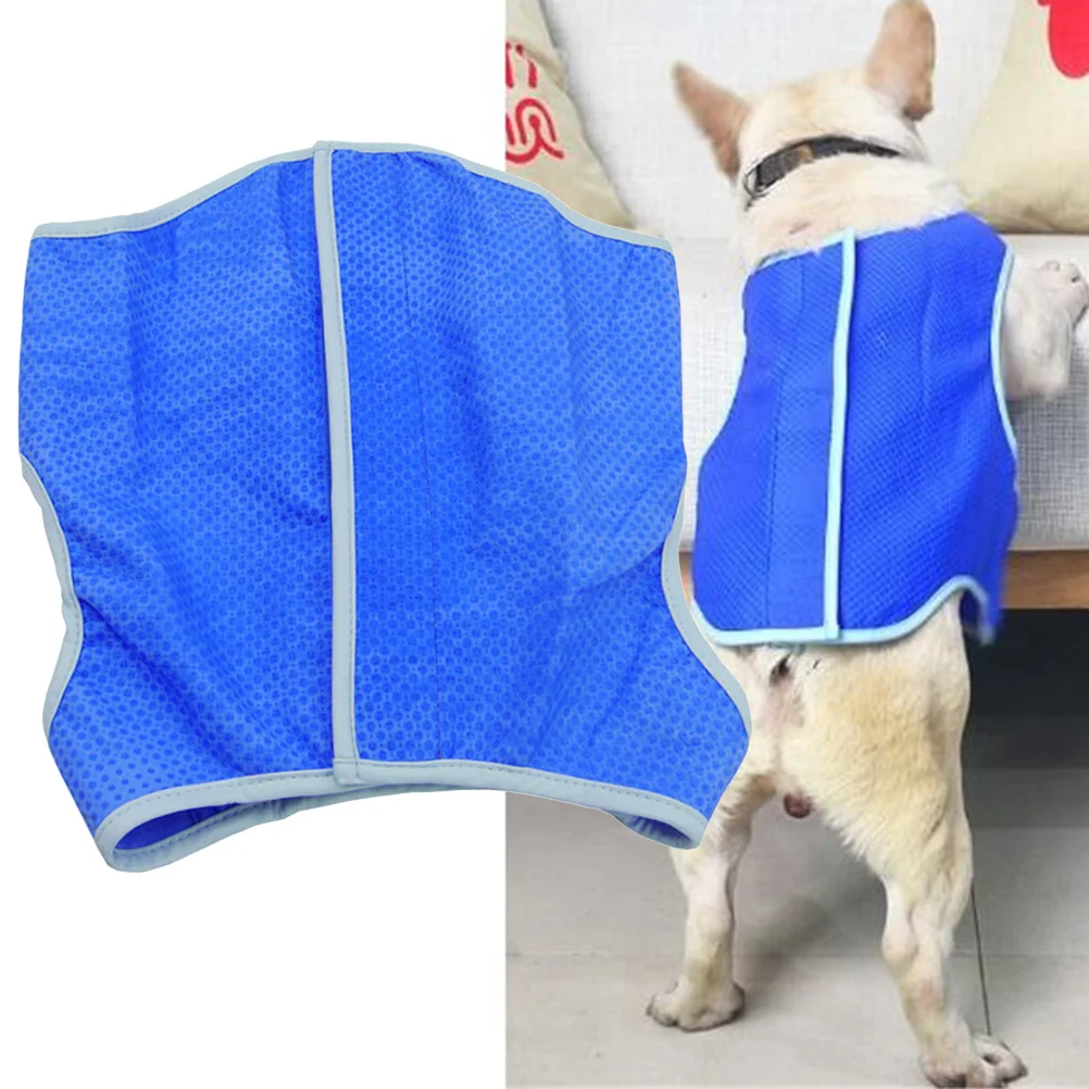 

Cooling Dog Vest Pet Summer Clothes S Blue Exquisite Pva Material Breathable Absorbent Effortless Wearing Experience