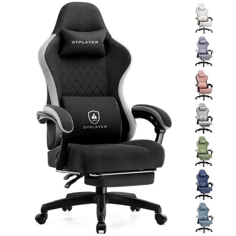 

Gaming Chair, Computer Office Chair with Pocket Spring Cushion, Linkage Armrests and Footrest, High Back Ergonomic Computer Cha